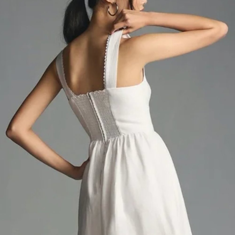 Reformation Tagliatelle Linen Dress Sz2 White - Picture 3 of 12